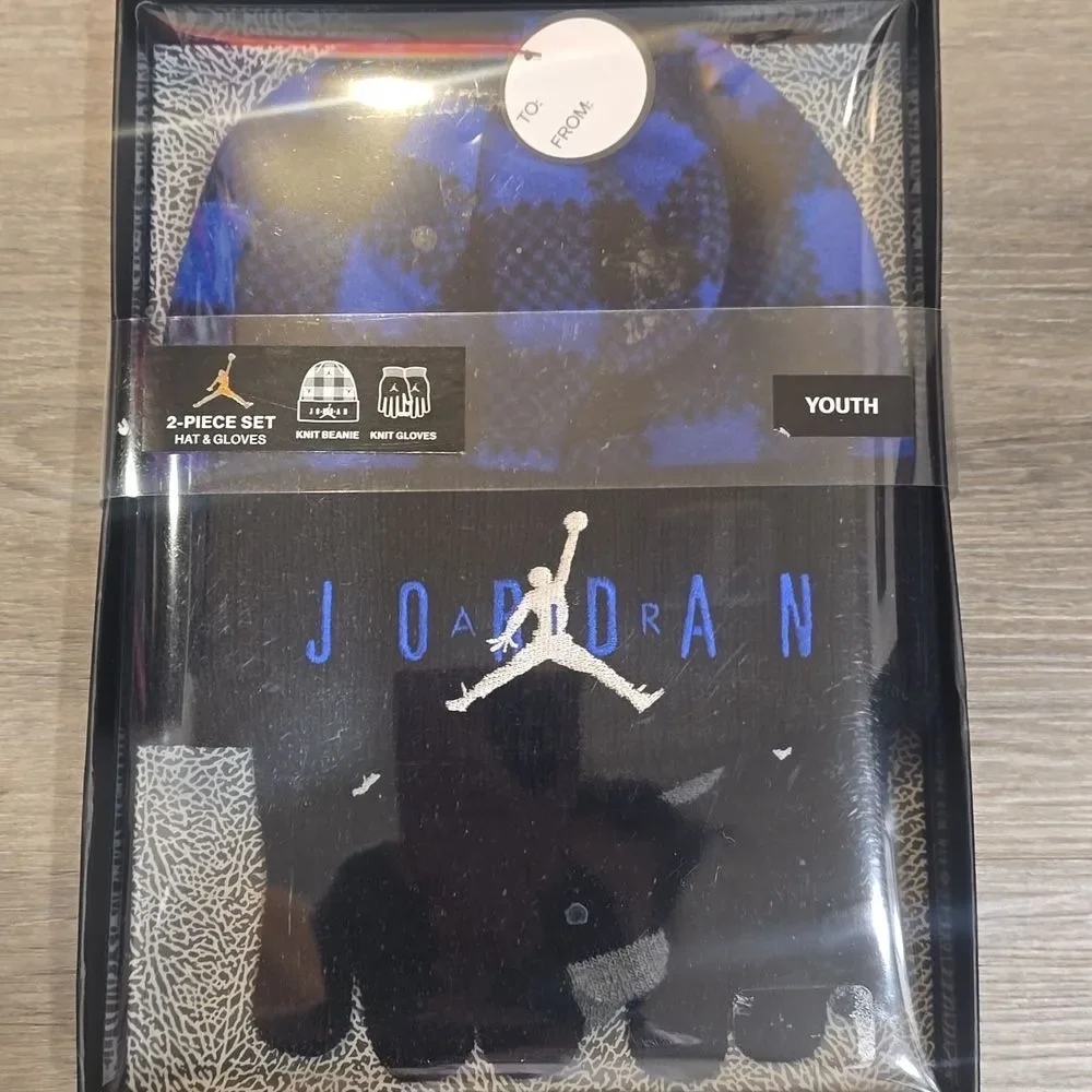 Jordan Boxed 2-PC Hat & Gloves‎ Set- Racer Blue